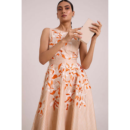 MADDER MUCH Roselyn - Almond And Autumn Midi Dress