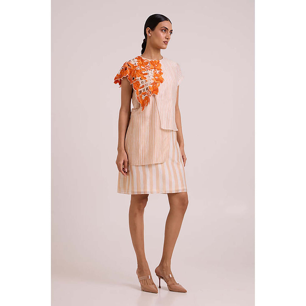 MADDER MUCH Kayo - Sunset And Almond Cutwork Short Dress