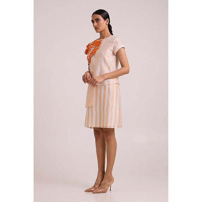 MADDER MUCH Kayo - Sunset And Almond Cutwork Short Dress