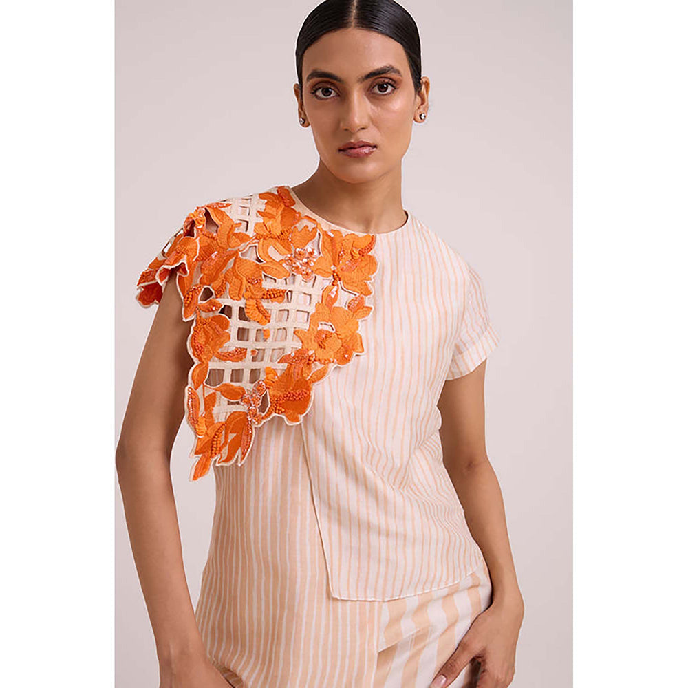 MADDER MUCH Kayo - Sunset And Almond Cutwork Short Dress