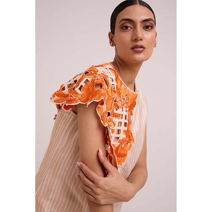 MADDER MUCH Kayo - Sunset And Almond Cutwork Short Dress