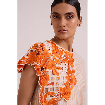 MADDER MUCH Kayo - Sunset And Almond Cutwork Short Dress