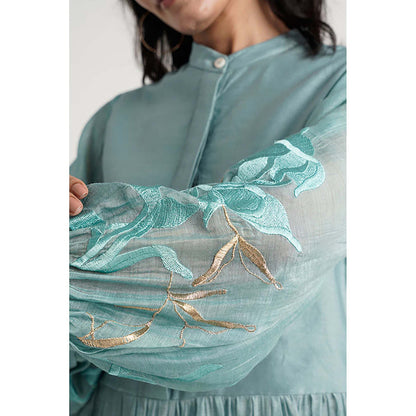 MADDER MUCH Aqua Abe 2.0 - Micro-Gathered Peplum Tunic Set