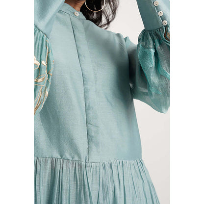 MADDER MUCH Aqua Abe 2.0 - Micro-Gathered Peplum Tunic Set