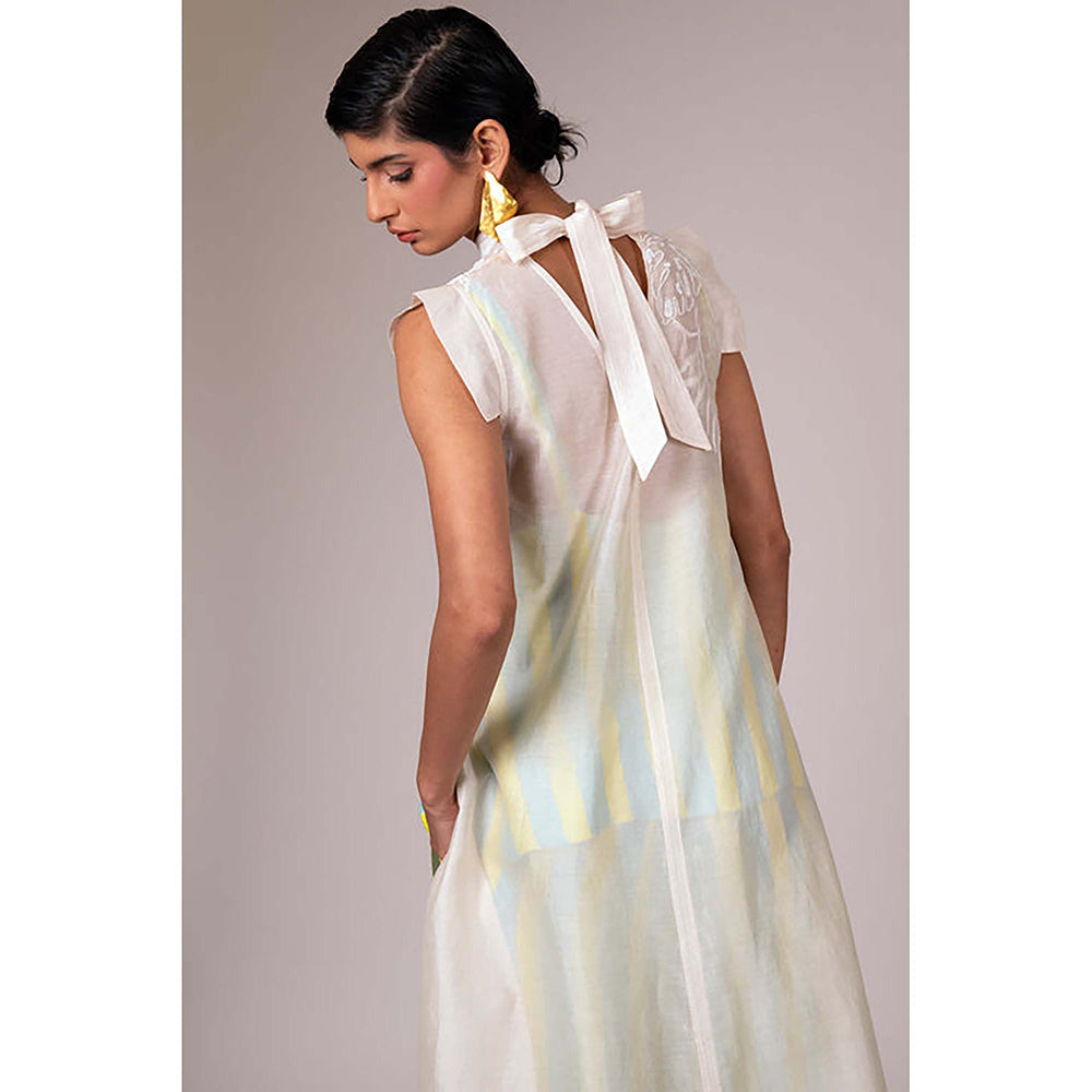 MADDER MUCH Multi-Color Rayon Crew Neck Embroidered Top With Pant