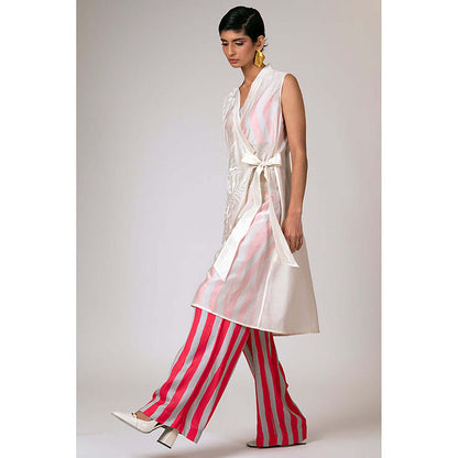 MADDER MUCH Argon - Sheer Wrap Dress, Bustier And Pants