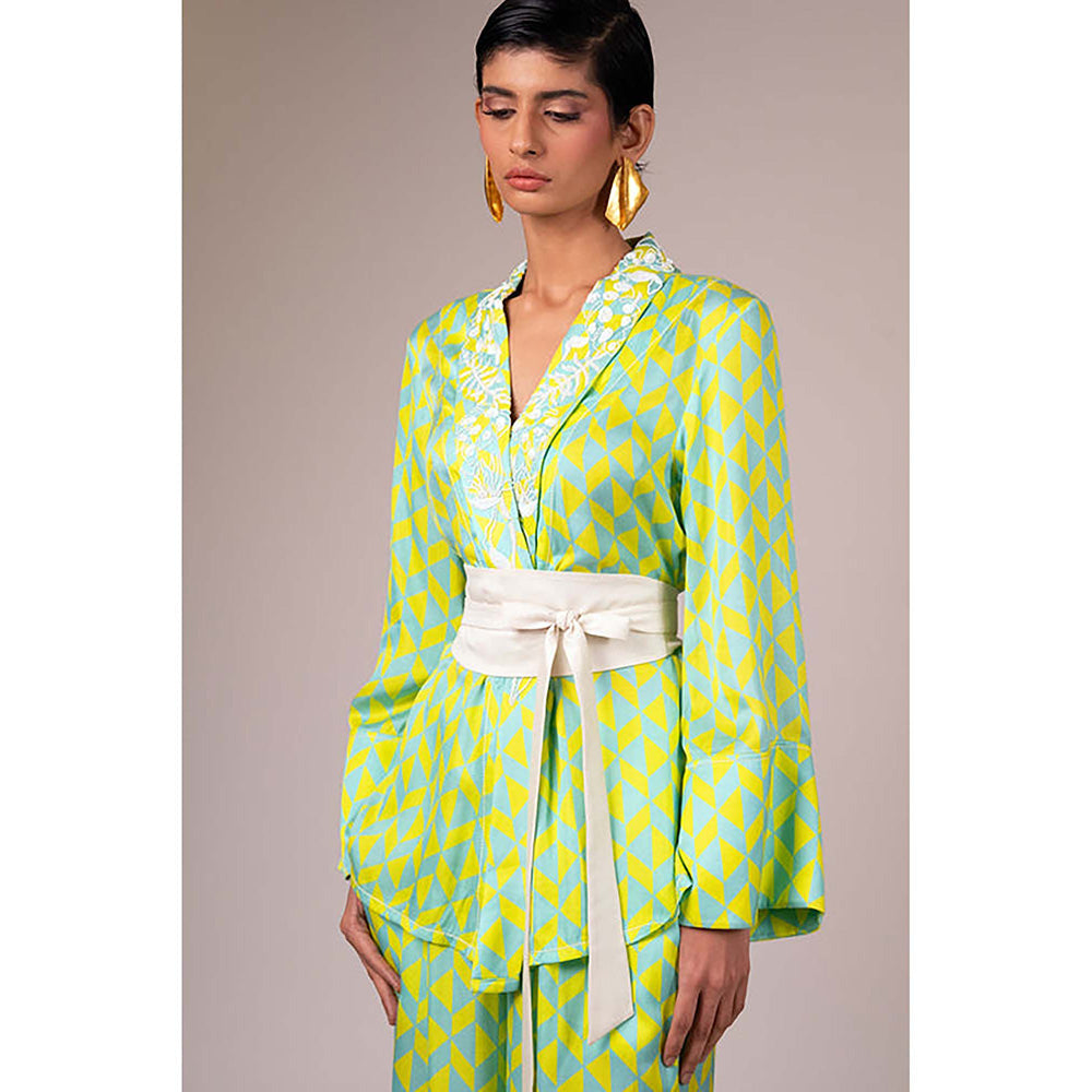 MADDER MUCH Multi-Color Modal V-Neck Printed Top With Pant