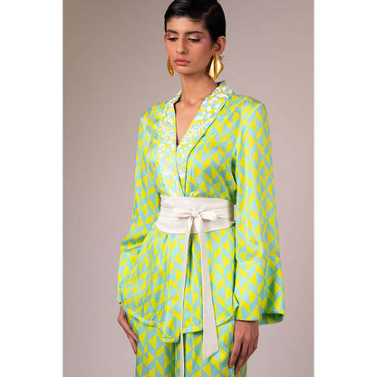 MADDER MUCH Multi-Color Modal V-Neck Printed Top With Pant