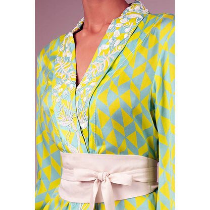 MADDER MUCH Multi-Color Modal V-Neck Printed Top With Pant