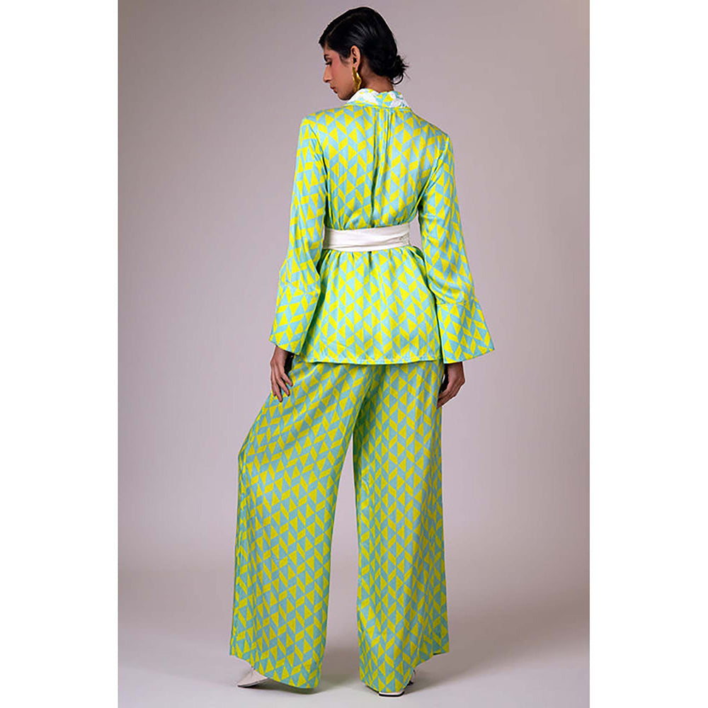 MADDER MUCH Multi-Color Modal V-Neck Printed Top With Pant