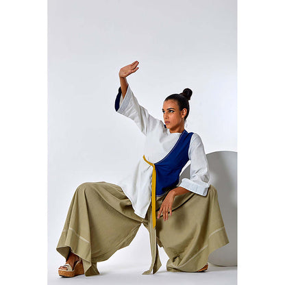 MADDER MUCH Asha + Oshi - Overlap Belted Top And Fisherman Pants