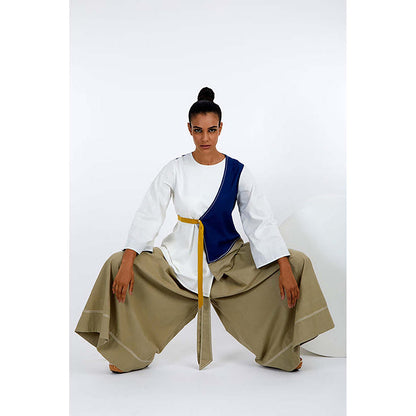 MADDER MUCH Asha + Oshi - Overlap Belted Top And Fisherman Pants