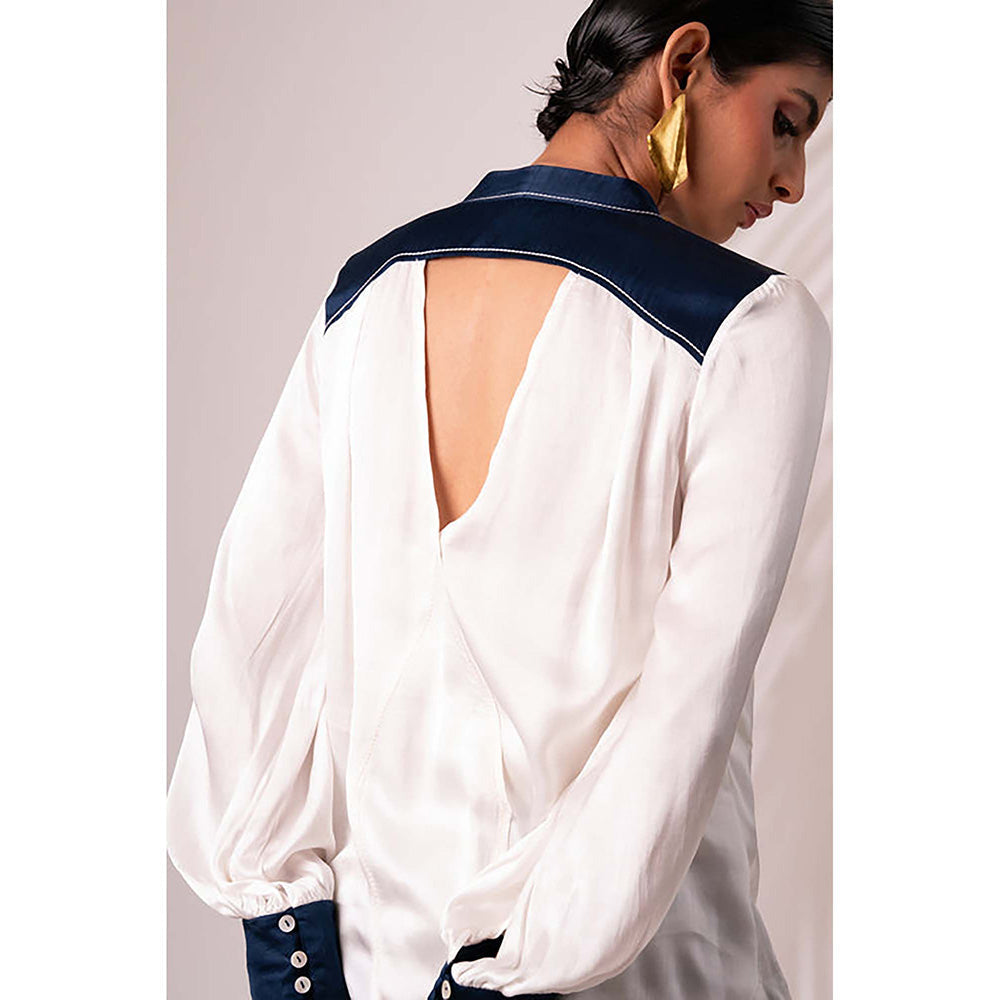 MADDER MUCH Benita - Back Cut-Out Top + Printed Trousers