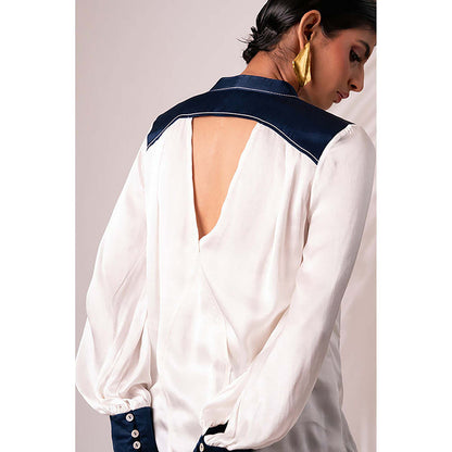 MADDER MUCH Benita - Back Cut-Out Top + Printed Trousers