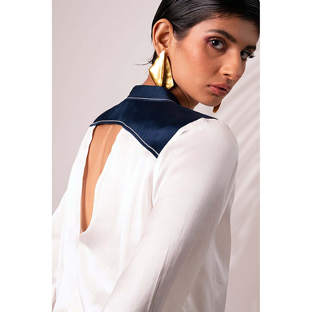 MADDER MUCH Benita - Back Cut-Out Top + Printed Trousers