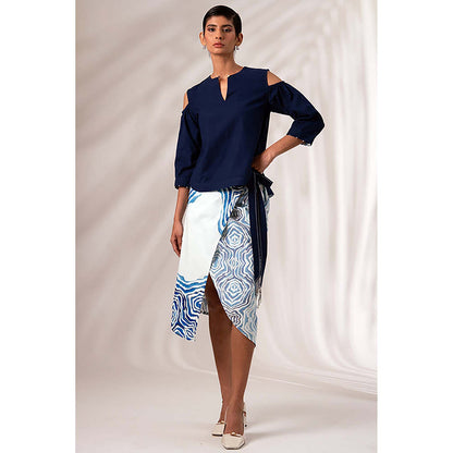 MADDER MUCH Mia - Wrap Skirt + Indigo Top