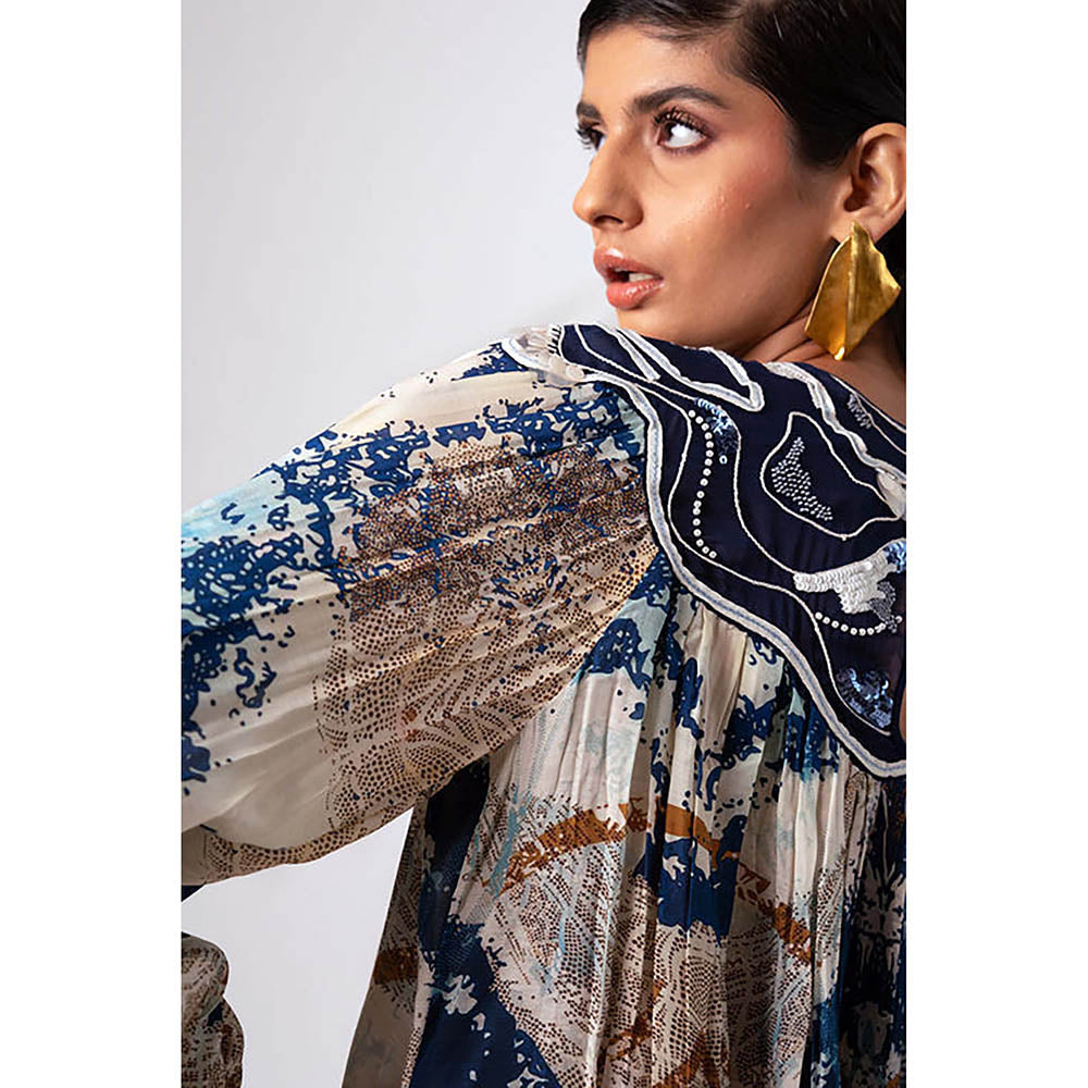 MADDER MUCH Multi-Color Modal Crew Neck Printed Top With Pant