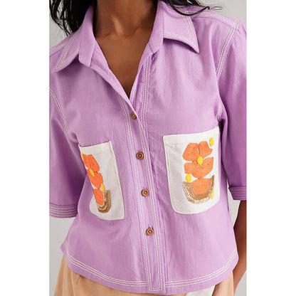 MADDER MUCH Romy And Tom - Lavender Pocket Crop Top + Latte Skirt