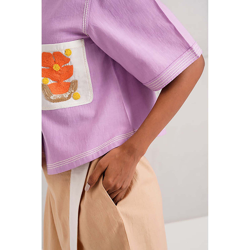 MADDER MUCH Romy And Tom - Lavender Pocket Crop Top + Latte Skirt
