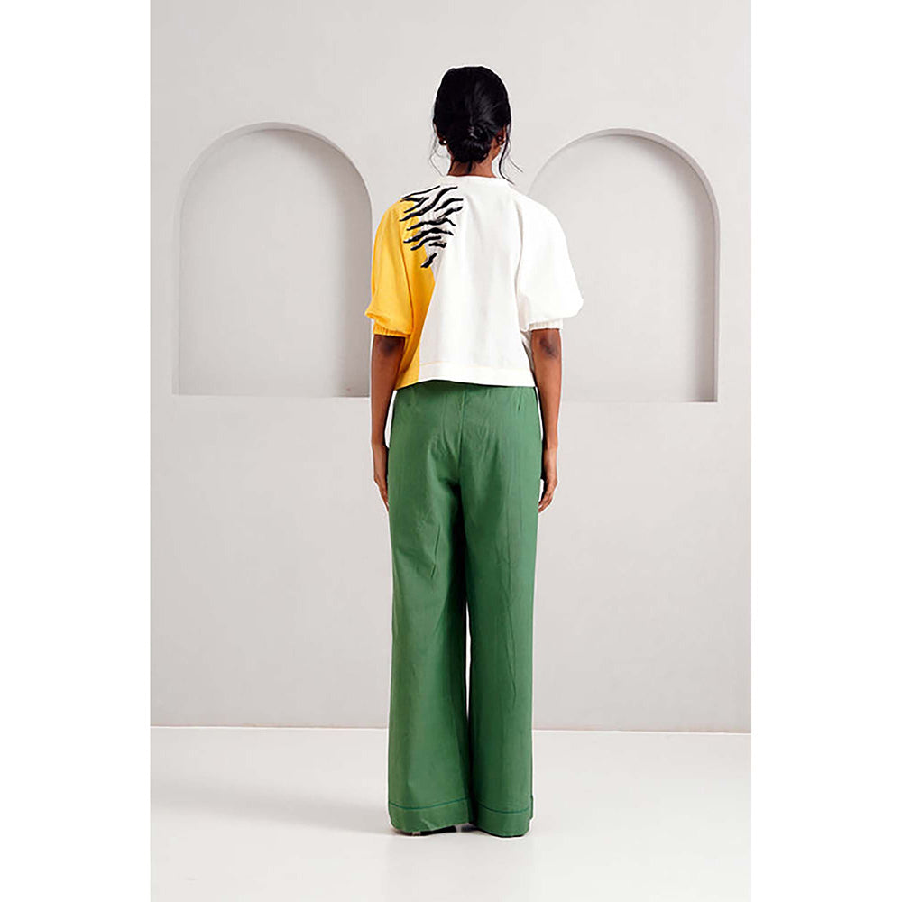 MADDER MUCH Multi-Color Cotton Round Neck Animal Print Top With Pant