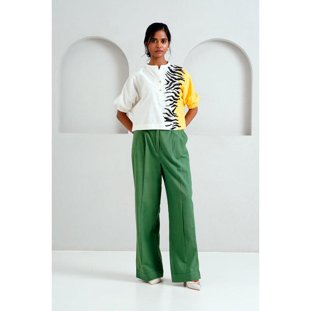 MADDER MUCH Multi-Color Cotton Round Neck Animal Print Top