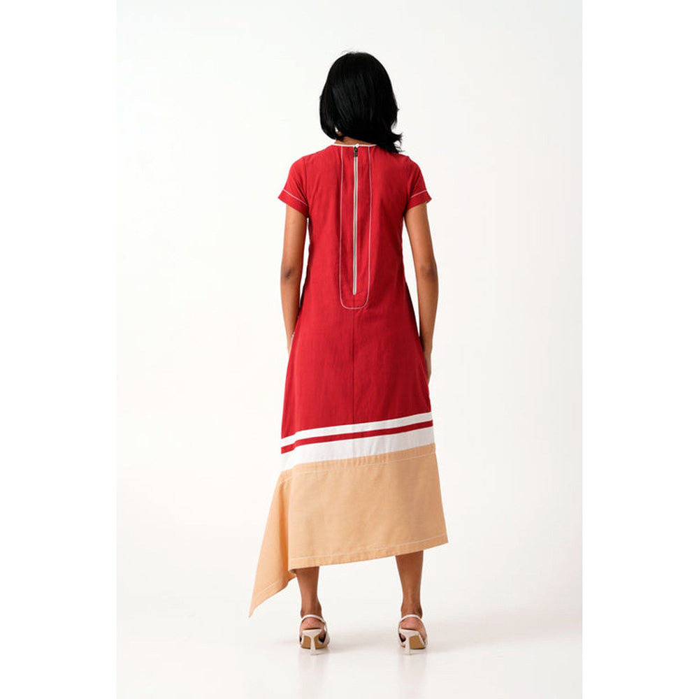 MADDER MUCH Madder Chase - Midtown Midi Dress in Hand Embroidery