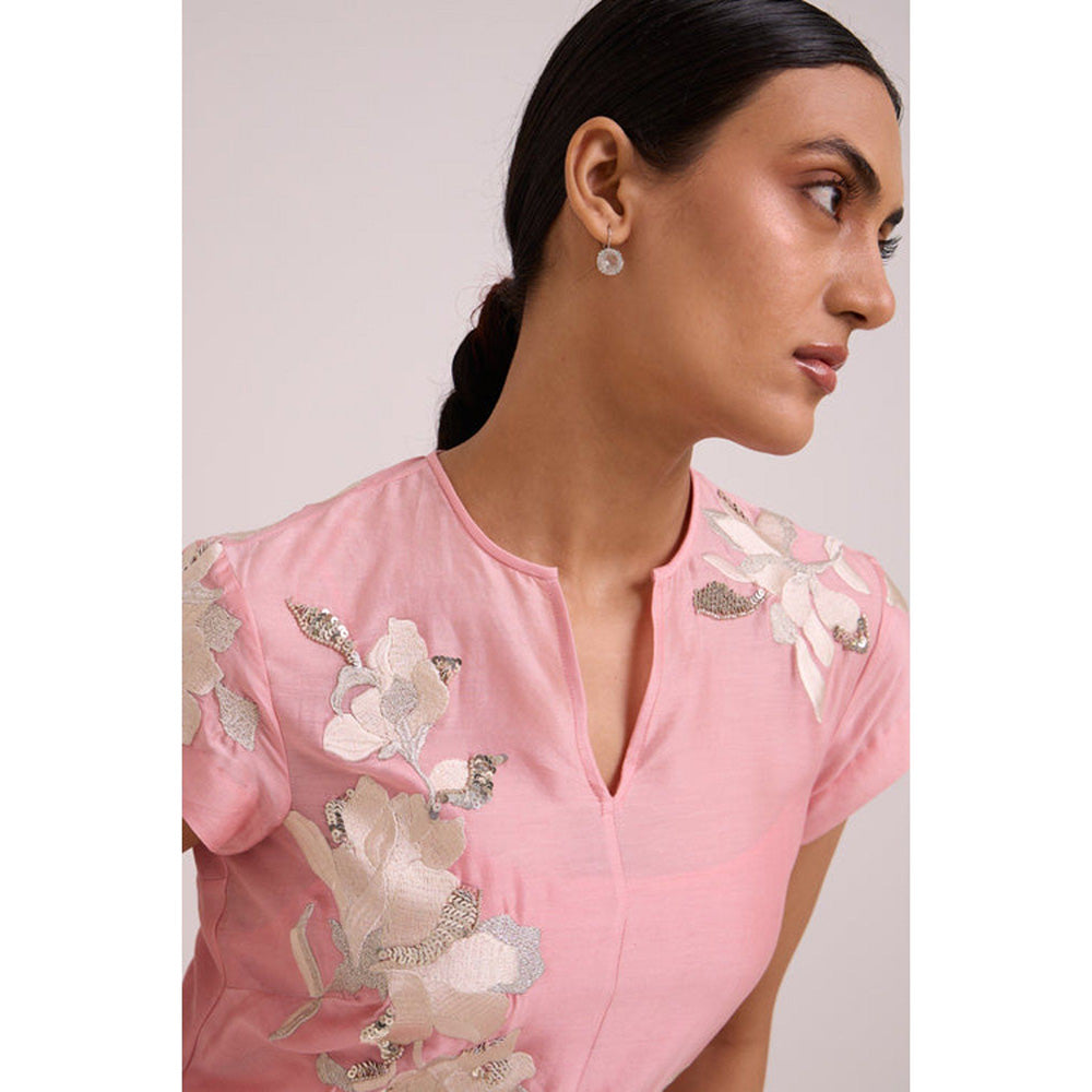 MADDER MUCH Lizzy - Blush Pink Prism Long Dress