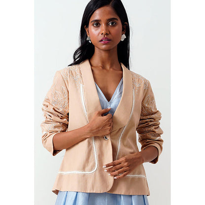 MADDER MUCH Latte Bree - Vintage Embroidered Blazer