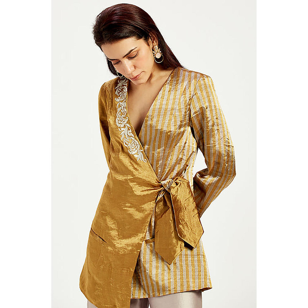 MADDER MUCH Cusco - Golden Bow Blazer with Pant
