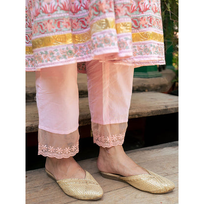 Maison Shefali Mughal Pink Boota Kurta with Pant and Dupatta (Set of 3)
