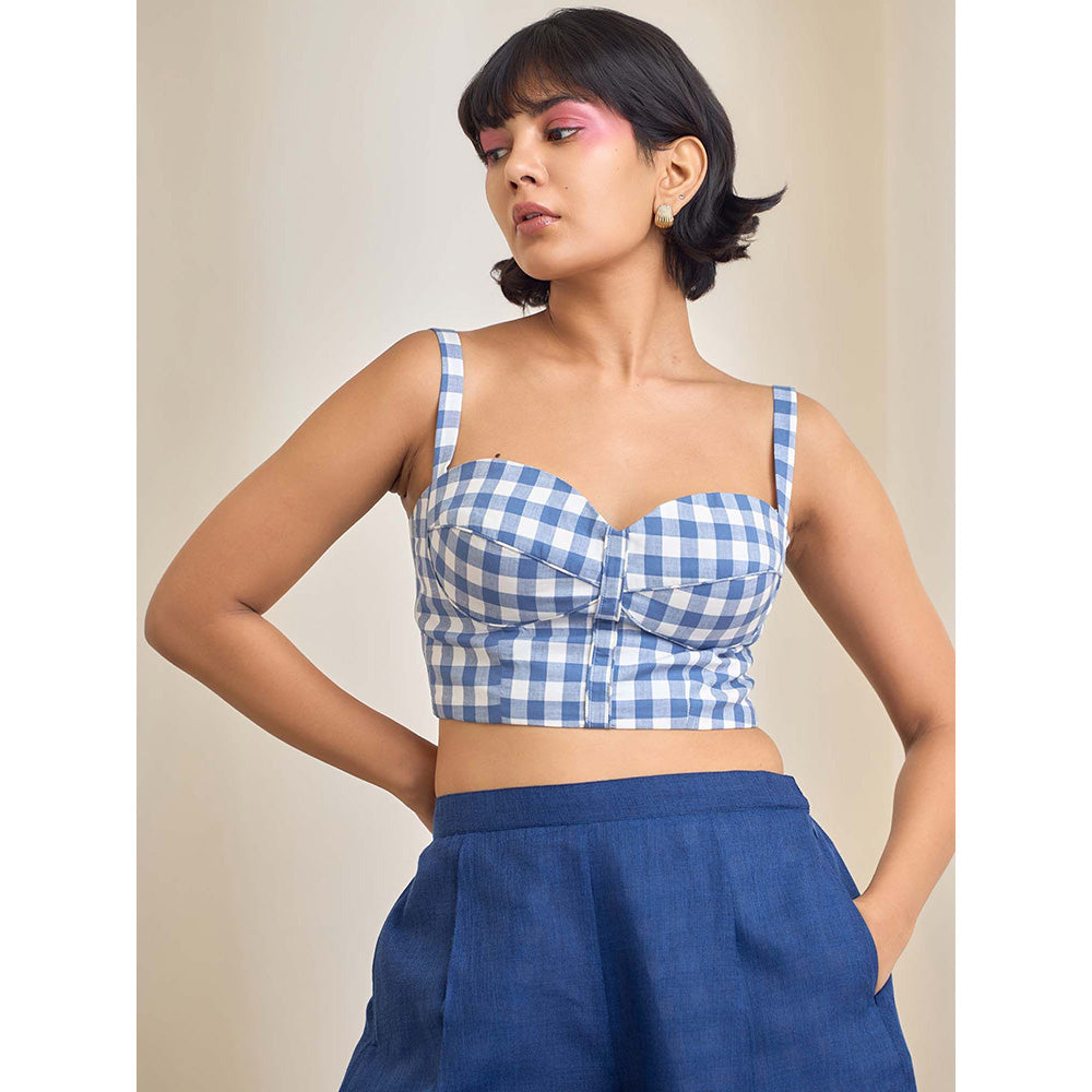 Maisolos Alina Blue Shirt with Shorts and Crop Top (Set of 3)