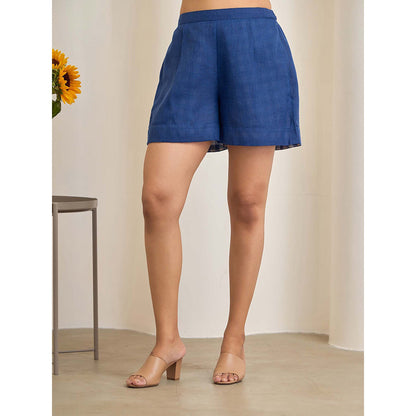 Maisolos Alina Blue Shirt with Shorts and Crop Top (Set of 3)