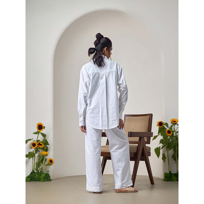 Maisolos White Wave Shirt with Pant (Set of 2)