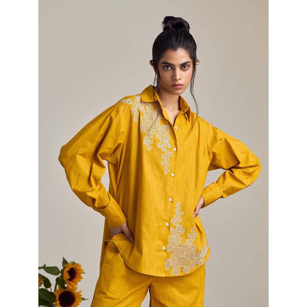 Maisolos Blair Mustard Shirt with Pant (Set of 2)