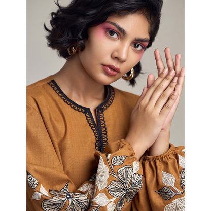 Maisolos Sand Dunes Brown Top with Pant (Set of 2)