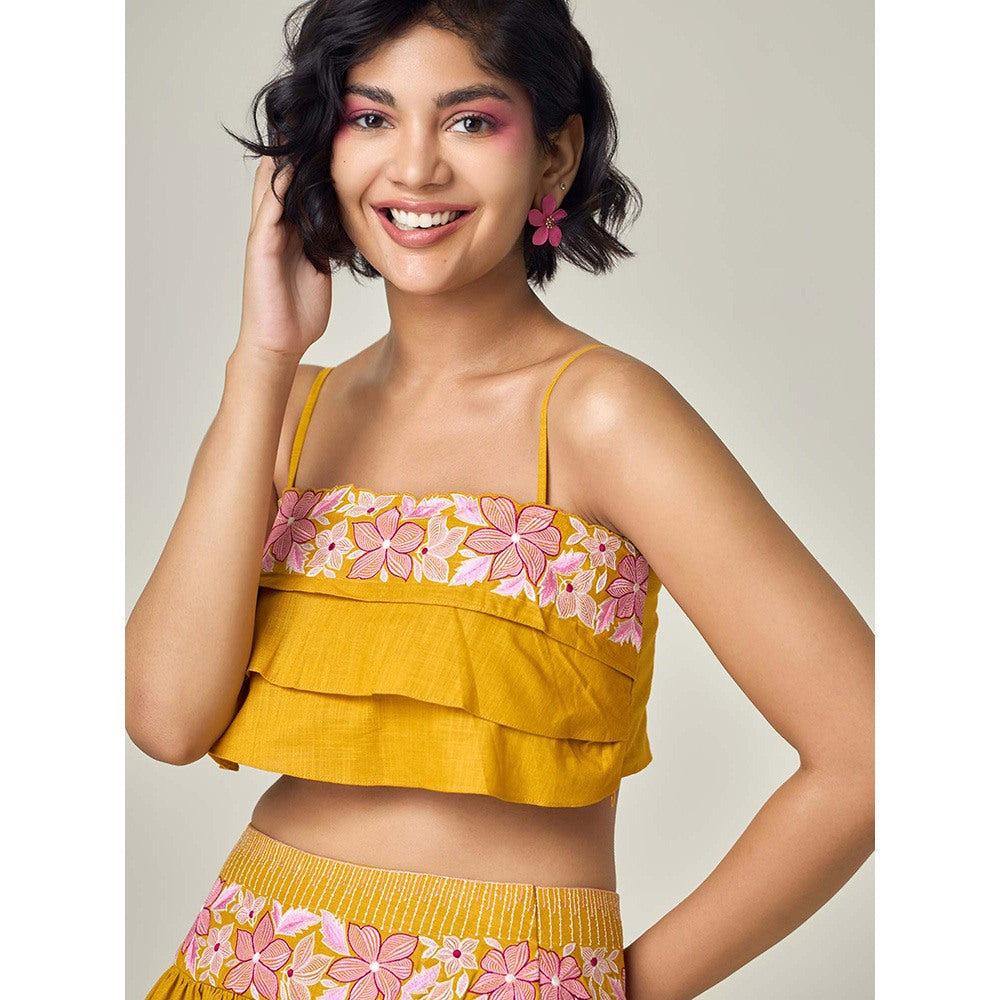 Maisolos Blair Layered Mustard Co -Ord (Set of 2)