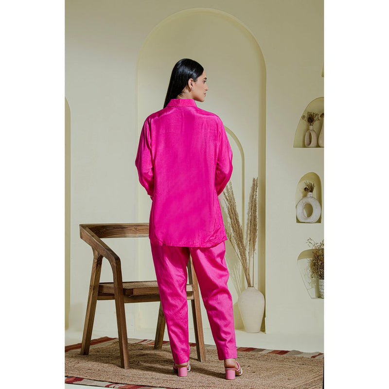 Maive Magenta Hand Embroidered Co-Ord (Set of 2)