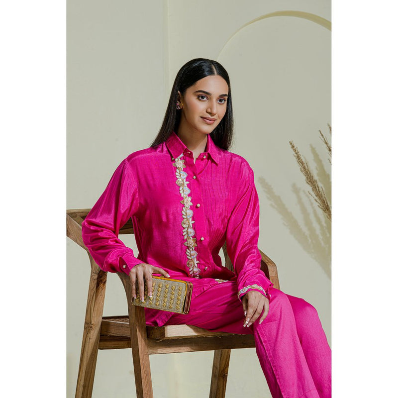 Maive Magenta Hand Embroidered Co-Ord (Set of 2)