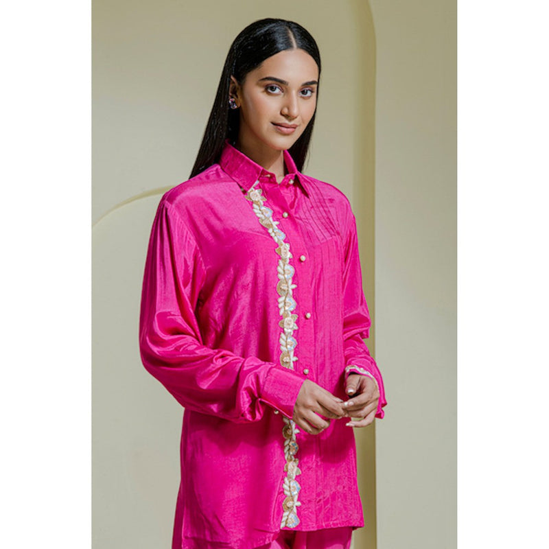 Maive Magenta Hand Embroidered Co-Ord (Set of 2)