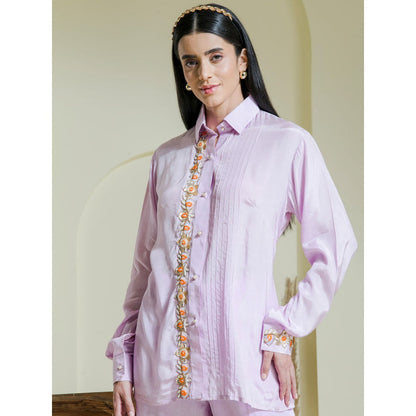 Maive Lavender Hand Embroidered Co-Ord (Set of 2)