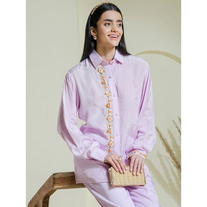 Maive Lavender Hand Embroidered Co-Ord (Set of 2)