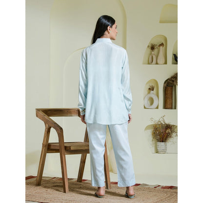 Maive Powder Blue Hand Embroidered Co-Ord (Set of 2)