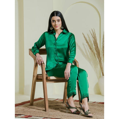 Maive Emarald Green Embroidered Co-Ord (Set of 2)