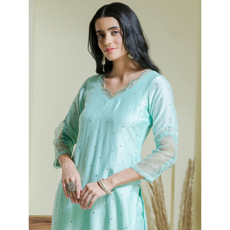 Maive Sea Green Kurta with Pant (Set of 2)