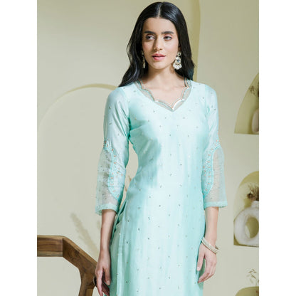Maive Sea Green Kurta with Pant (Set of 2)