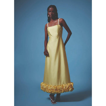 MALIE Yellow Margherita Dress