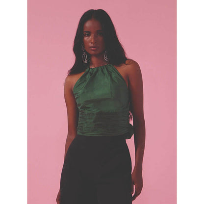 MALIE Halter Neck Green Petit Top
