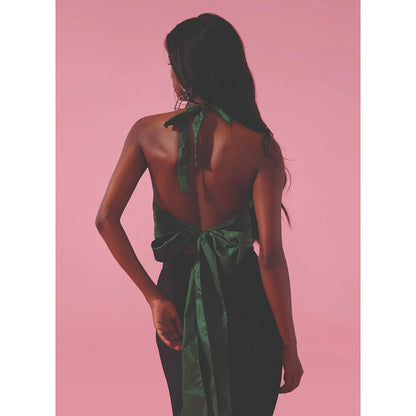 MALIE Halter Neck Green Petit Top