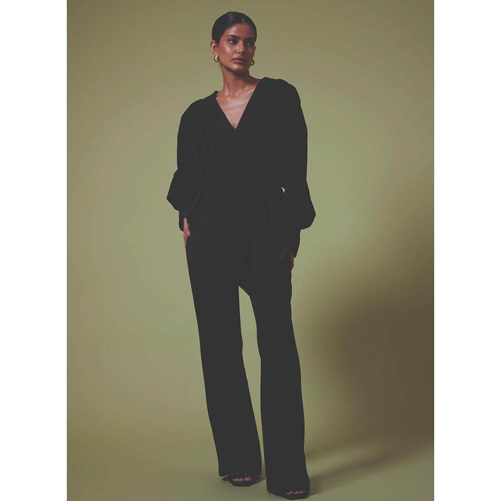 MALIE Black Peplum Celeste Top