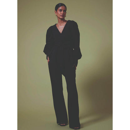 MALIE Black Peplum Celeste Top